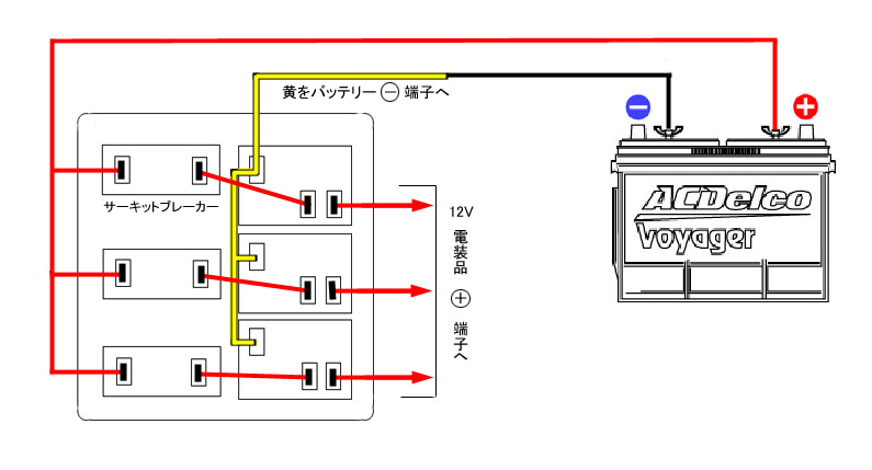 防水サーキットブレーカー付パネルスイッチ　【8連 ON-OFF】 368271