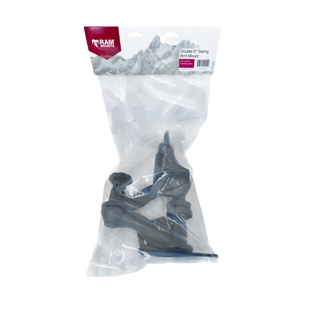 【純正パッケージ仕様】RAM MOUNTS ラムマウント ダブルスイングアーム 360度回転 12インチ 縦型 2ステーション RAM-109V-1U