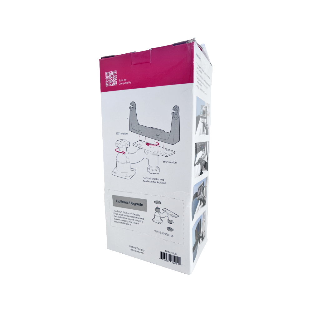 【純正パッケージ仕様】RAM MOUNTS ラムマウント 6インチ スイングアーム 360度回転 横型 2ステーション RAM-109HU