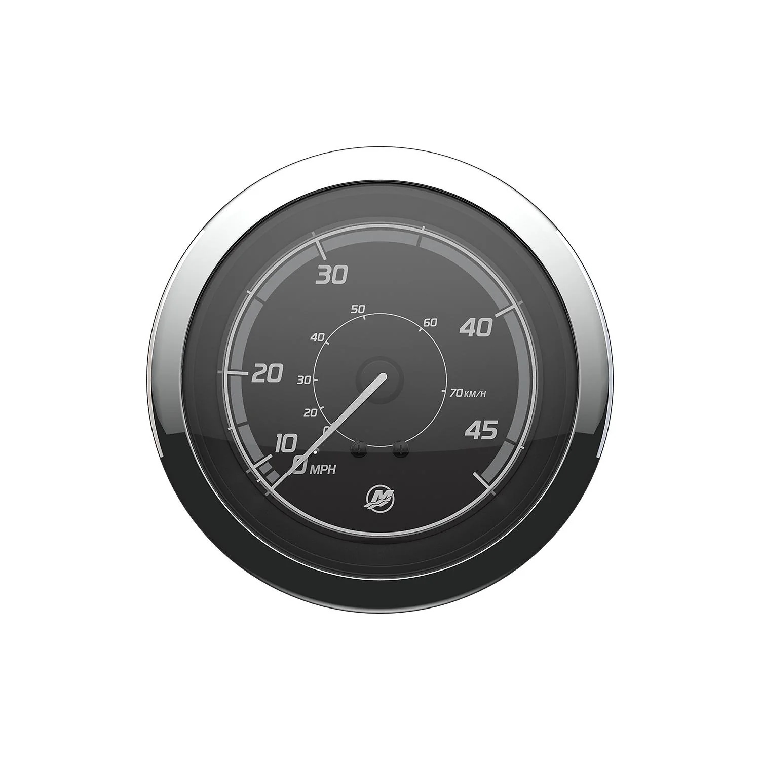 MERCURY スピードメーター 45MPH(70km/h) ブラックフェイス クロームベゼル 79-8M6020003