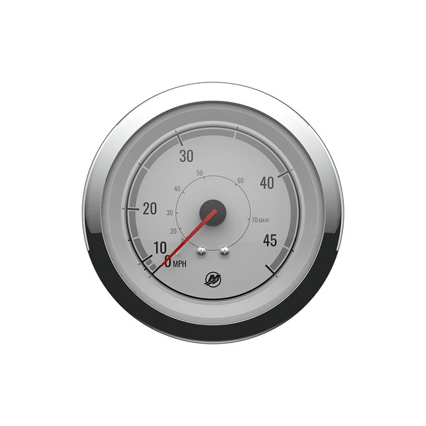 MERCURY スピードメーター 45MPH(70km/h) ホワイトフェイス クロームベゼル 79-8M6020015