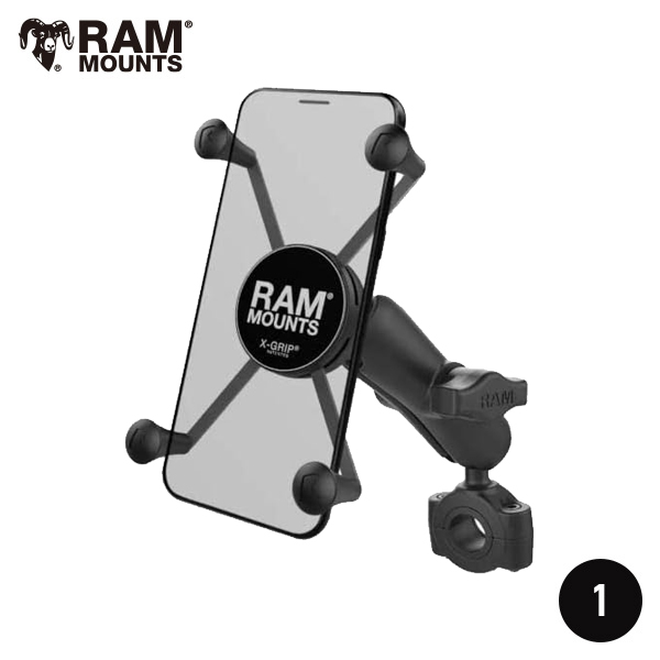 RAM MOUNTS ラムマウント 1インチボール Xグリップ Lサイズ バーマウントセット RAM-B-408-75-1-UN10U