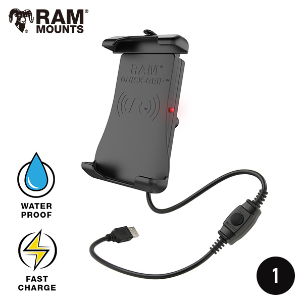 RAM MOUNTS Quick-Grip™ 防水ワイヤレス充電ホルダー 142101